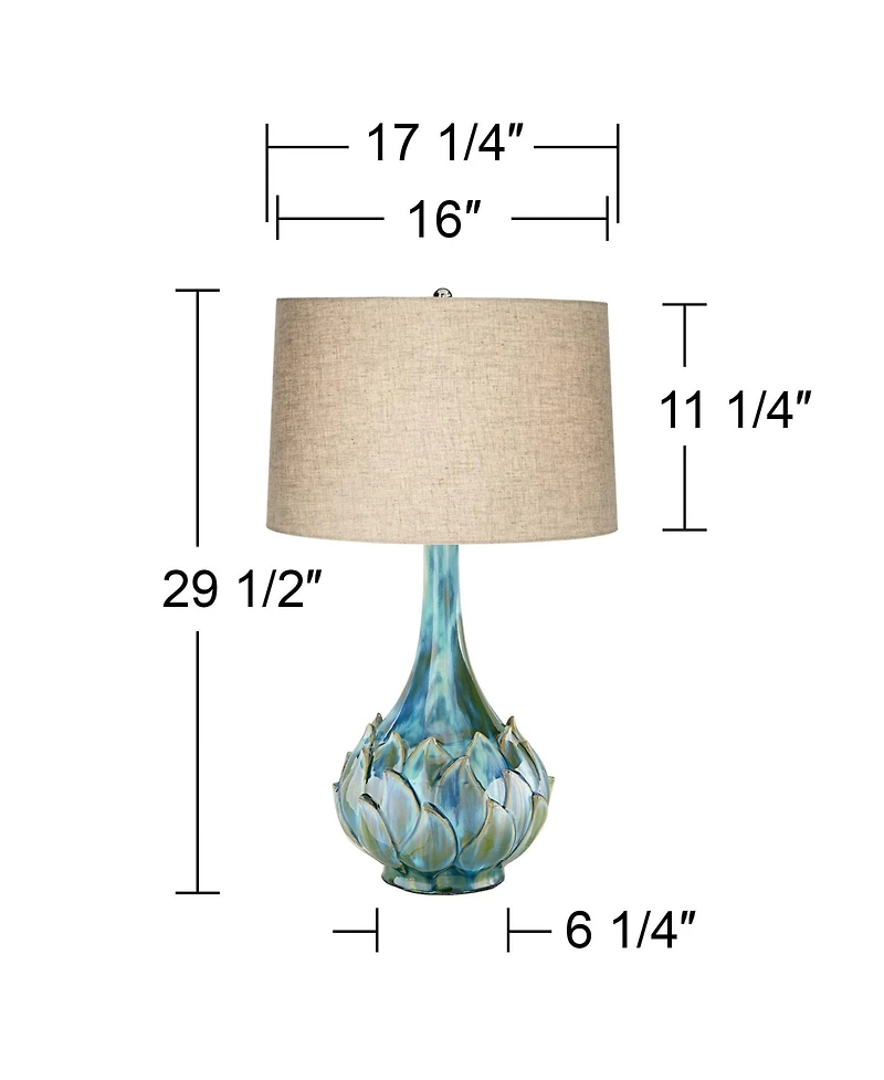 Possini Euro Design Kenya 29 1/2" Tall Modern End Table Lamps Set of 2 Ceramic Living Room Bedroom (Colors May Vary)