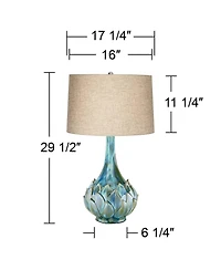 Possini Euro Design Kenya 29 1/2" Tall Modern End Table Lamps Set of 2 Ceramic Living Room Bedroom (Colors May Vary)
