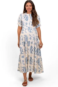 Blue Paisley Button