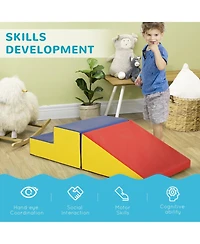Soozier 2 Piece Plush Soft Kids Playset, Climb, Crawl, Multi-color