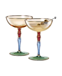 The Wine Savant Renaissance Amber Coupe Glasses, Set of 2