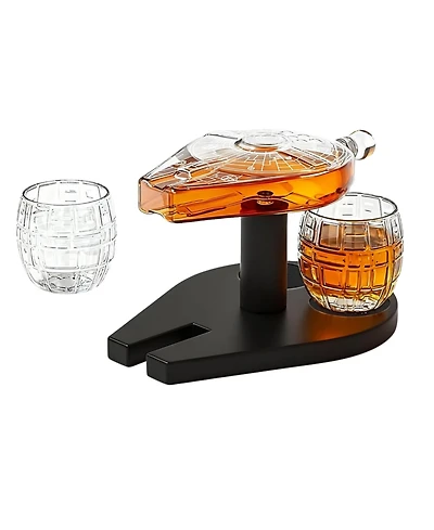 The Wine Savant Galactic Cruiser 4-Pc. Whiskey Decanter Set