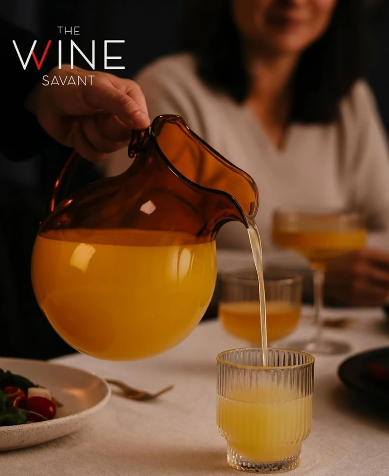 The Wine Savant Italian Design 25 oz. Amber Glass Pitcher