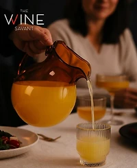 The Wine Savant Italian Design 25 oz. Amber Glass Pitcher
