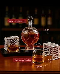 The Wine Savant Soccer Ball 3-Pc. Glass Decanter Set