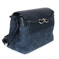 Pre-Owned Bottega Veneta Neptune Intrecciato Suede Andiamo Messenger Bag