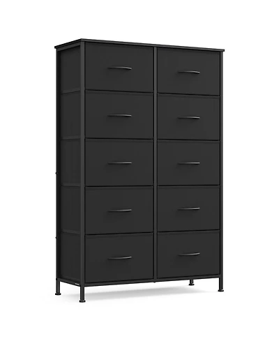 Slickblue Dresser for Bedroom, 10-Drawer Storage Organizer, Steel Frame