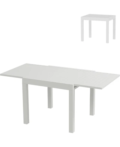 Gaomon Expandable Patio Table for 4-6 Persons, 31.5"-63" Extendable Outdoor Dining Table Set, Aluminum Slat Frame