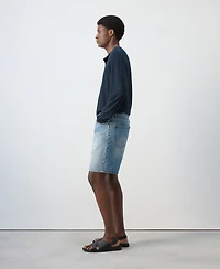 Mango Men's Straight-Fit Denim 8.86" Bermuda Shorts