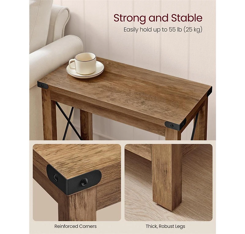 Slickblue Side Table with Bottom Shelf Storage for Living Room Bedroom