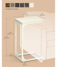 Slickblue Space Saving C Shaped End Table for Couch and Bedroom Use