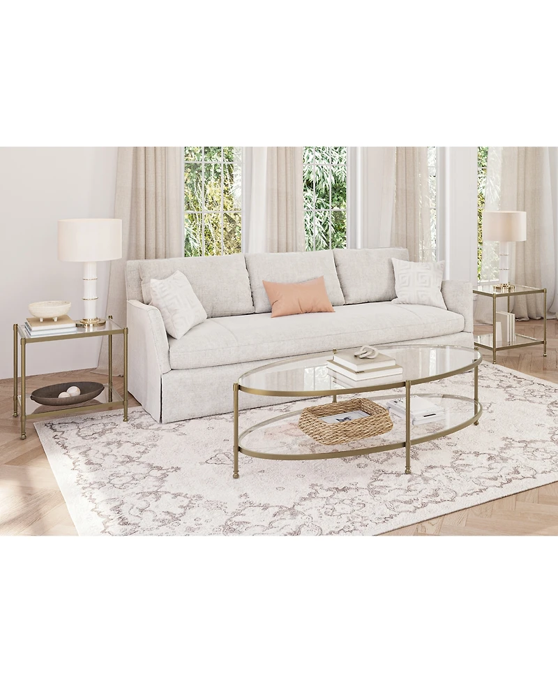 Isla 3-Pc. Glass Oval Coffee Table and End Table Set