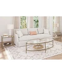 Isla 3-Pc. Glass Oval Coffee Table and End Table Set