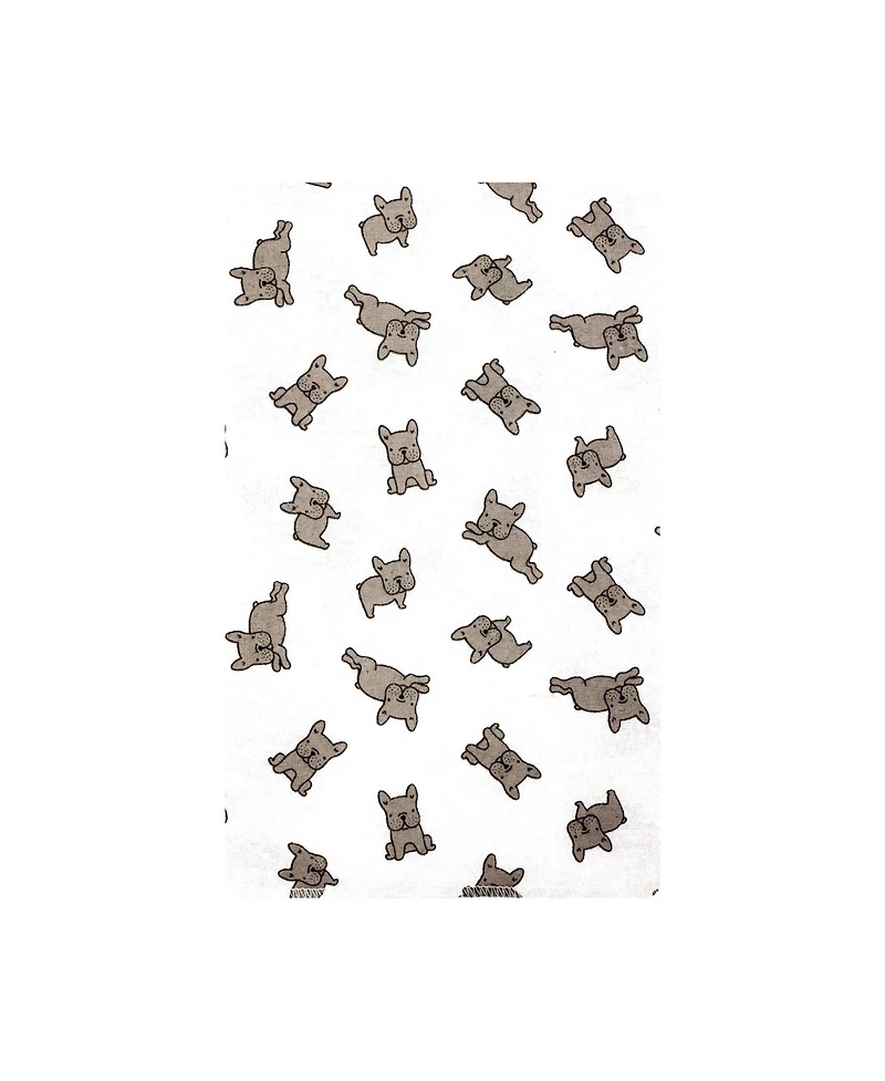 Hudson Baby Infant Cotton Poly Flannel Burp Cloths Bundle 12-Pack, French Bulldog Stars, One Size