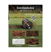 Sugift Compost Spreader 24 inche Wide Peat Moss Spreader with T Shaped Handle