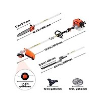 Sugift Gas Hedge Trimmer 2 Cycle Gas Power Handheld Hedge Trimmer