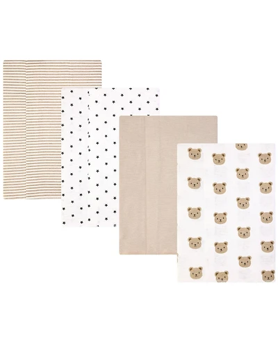 Hudson Baby Infant Cotton Poly Flannel Burp Cloths -Pack, Cozy Cutie