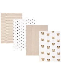 Hudson Baby Infant Cotton Poly Flannel Burp Cloths -Pack, Cozy Cutie