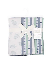 Hudson Baby Infant Cotton Poly Flannel Burp Cloths Bundle 12-Pack, Little Sea Turtle, One Size