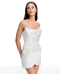 Dress the Population Women's Isabella Strapless Bustier Tulip Hem Mini