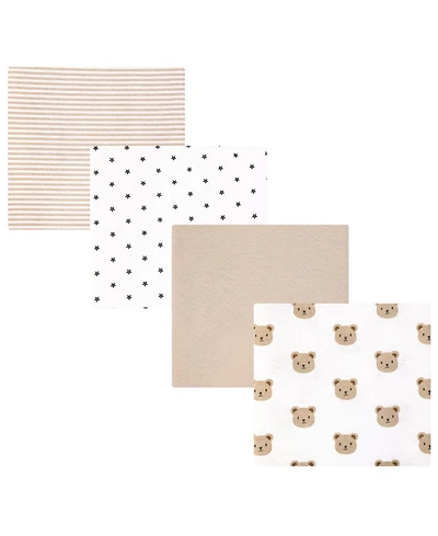 Hudson Baby Infant Cotton Poly Flannel Receiving Blankets 4-Pack, Cozy Cutie, One Size