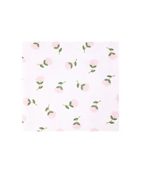 Hudson Baby Girl Cotton Poly Flannel Receiving Blankets Bundle, Pink Peony, One Size