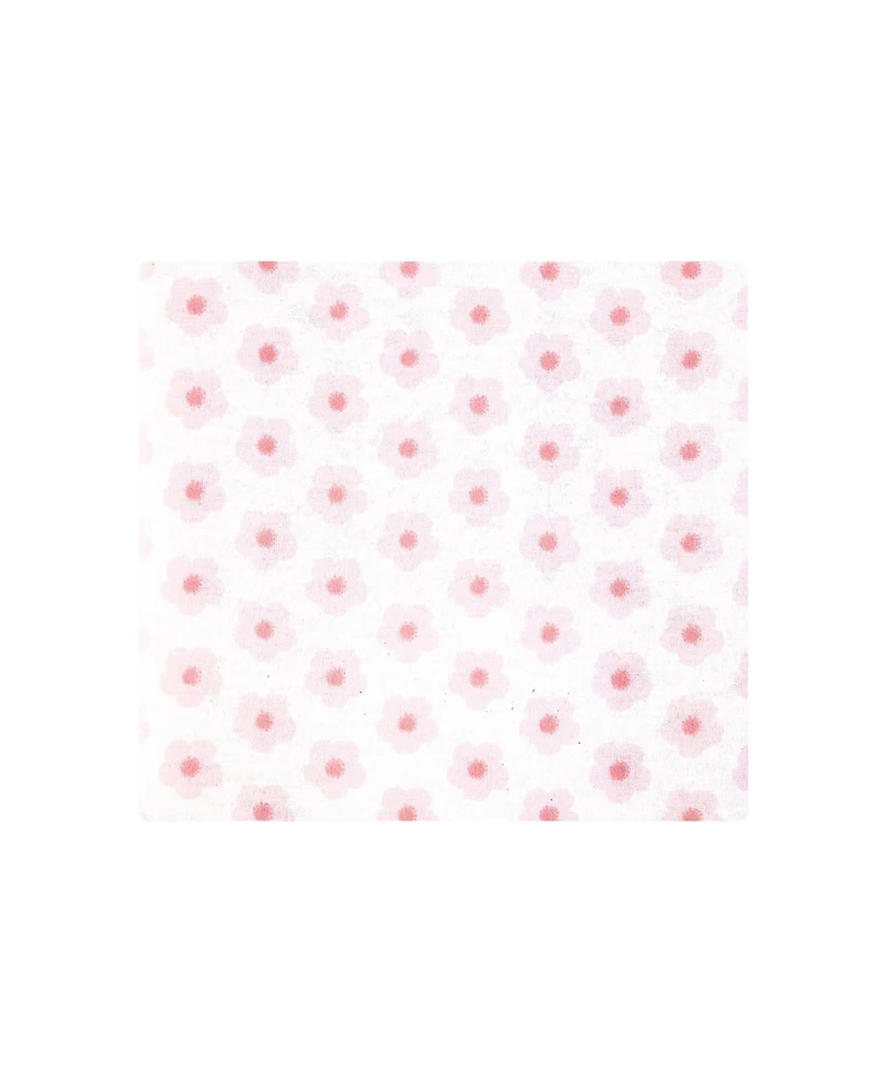 Hudson Baby Girl Cotton Poly Flannel Receiving Blankets Bundle 7-Pack, Happy Strawberries, One Size