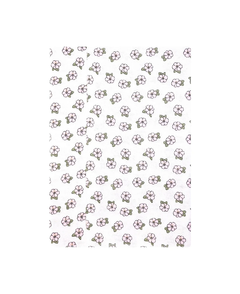 Hudson Baby Girl Cotton Poly Flannel Burp Cloths -Pack, Soft Pink Floral