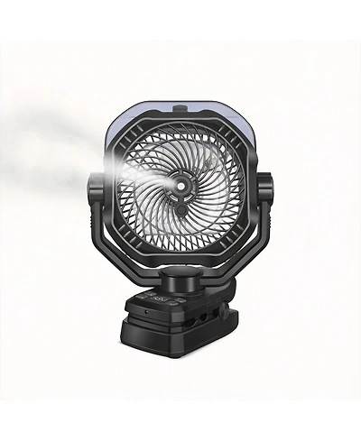 Gnuadz Portable Rechargeable Misting Camping Fan Remote Timer Light Clip 10000mAh