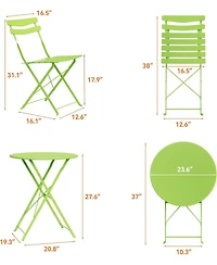 gaomon 3-Piece Foldable Metal Bistro Set with Round Table