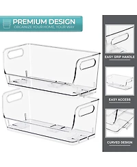 Sorbus 4 Pack Small Narrow Open Front Stackable Storage Bins for Kitchen and Pantry Organization