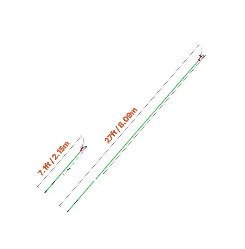 Sugift Manual Pole Saw 3.87-27 feet Extendable Pole Tree Pruner with Scissors