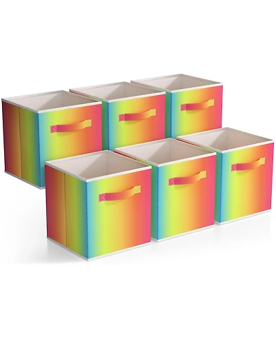 Sorbus 6 Pack 11 Inch Foldable Storage Cubes with Handle- for Organizing Home, Shelves, Nursery, Playroom