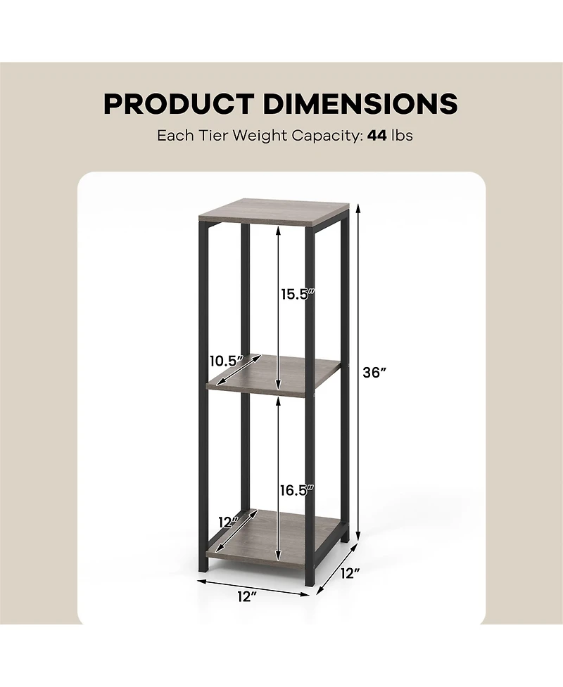 Gymax 3 Tier Tall Metal Plant Stand Corner Plant Holder Metal Frame