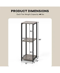 Gymax 3 Tier Tall Metal Plant Stand Corner Plant Holder Metal Frame