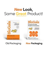 BioGaia Kids Probiotic Chewables for Digestive Support, Promote Regularity and Ease Tummy Troubles, Ages 3+, Allergen Free, 30 Count