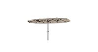 Clihome Extra Large Outdoor Umbrella,Rectangle Patio Umbrella,with Fringe and Crank Handle