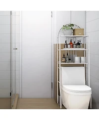 Gymax Bathroom 3-Tier Metal Storage Rack Over the Toilet Space Saver