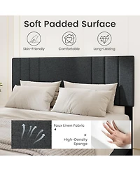 Slickblue Wooden Slat Bed Frame with Vertical Tufted Headboard