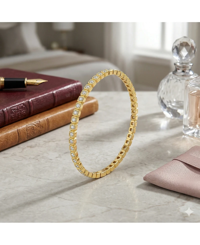 Simona Round 4-Prong Cz Bangle