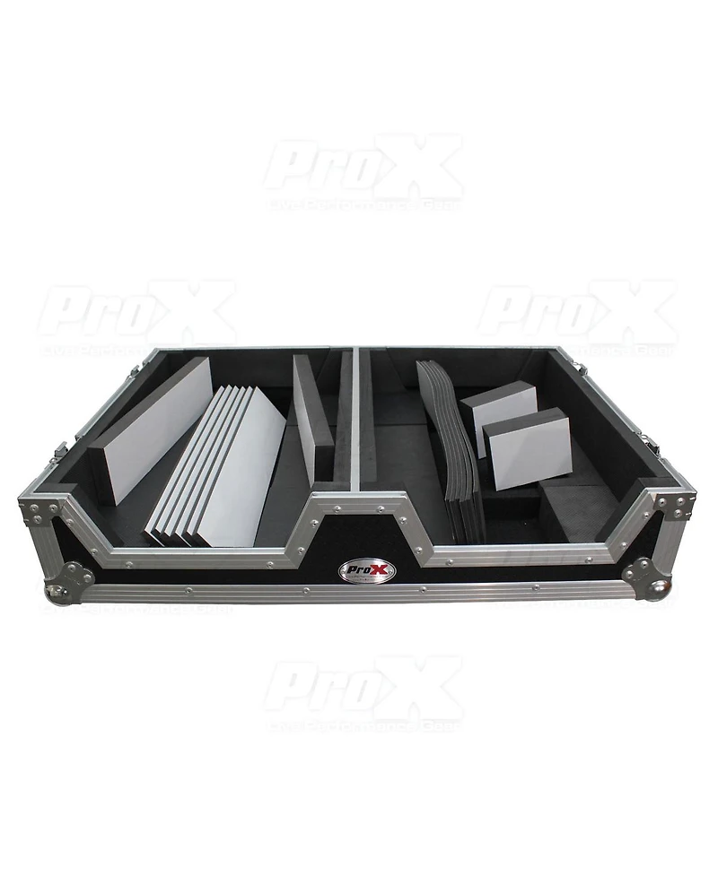 ProX Xs-SCDM12W Single Dj CD Player and 12" Mixer Case with Low Profile Wheels and Retractable Handle