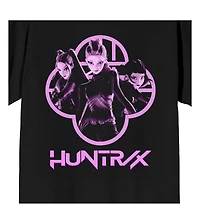 Kpop Demon Hunters Girls Huntrx Black Crew Neck Short Sleeve Tee-Small
