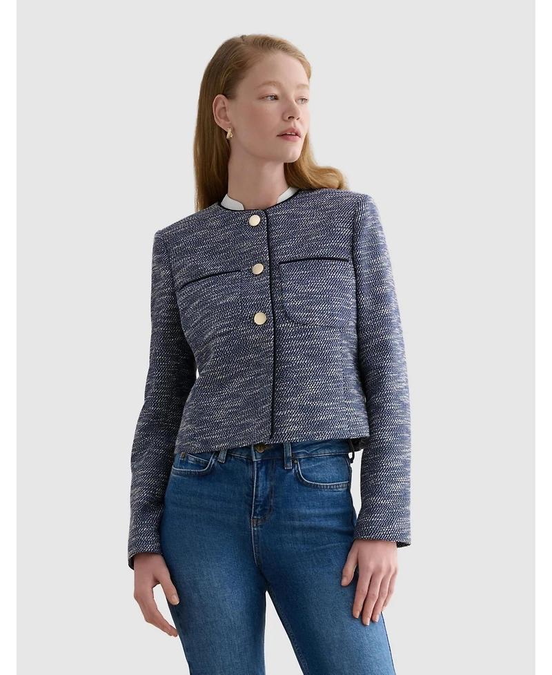 Hobbs London Women's Nessie Boxy Collard Jacket