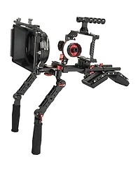 Came-tv Bmpcc 4K Plus Shoulder Rig Mattebox A/B Follow Focus 15mm Rod for BlackMagic Pocket Cinema Camera