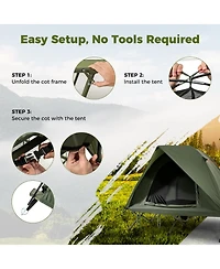 Slickblue Foldable 2 Person Camping Cot Tent Off Ground Combo Adults