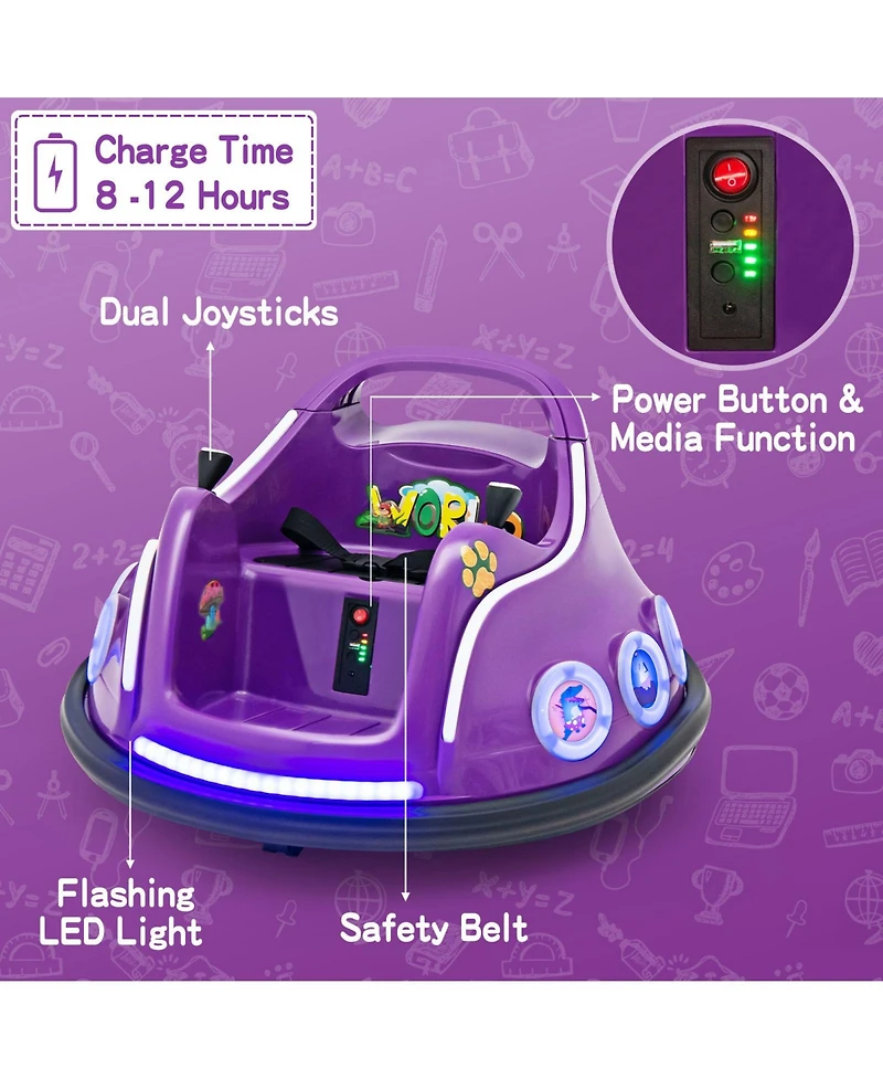 Mecale 12V Electric Ride On Car with Remote Control and Flashing Led Lights
