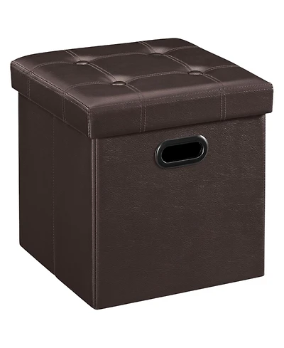 Slickblue Modern Storage Footstool Ottoman with Grommet Handles for Home Use