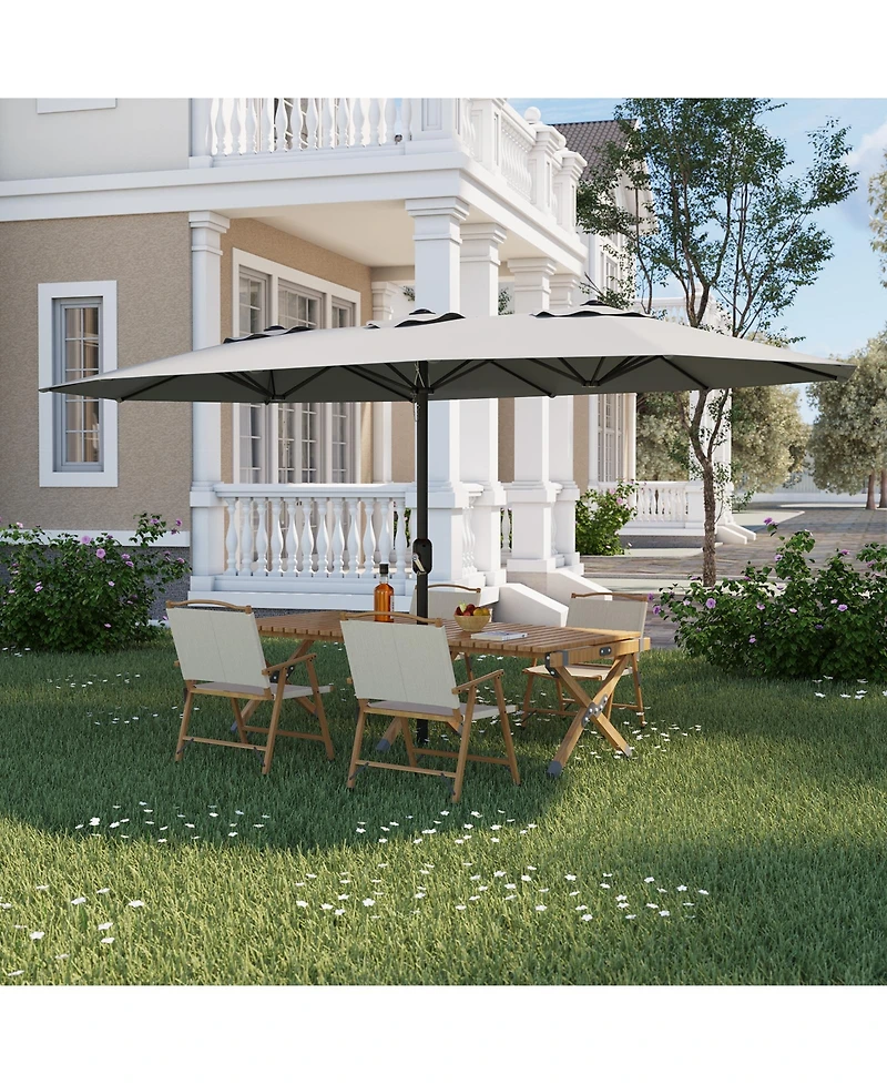 gaomon 13FT 3-Head Outdoor Patio Umbrella for Poolside, Lawn and Backyard, Without Base