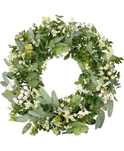 Gnuadz 18" Eucalyptus Boxwood Berry Wreath Front Door Decor