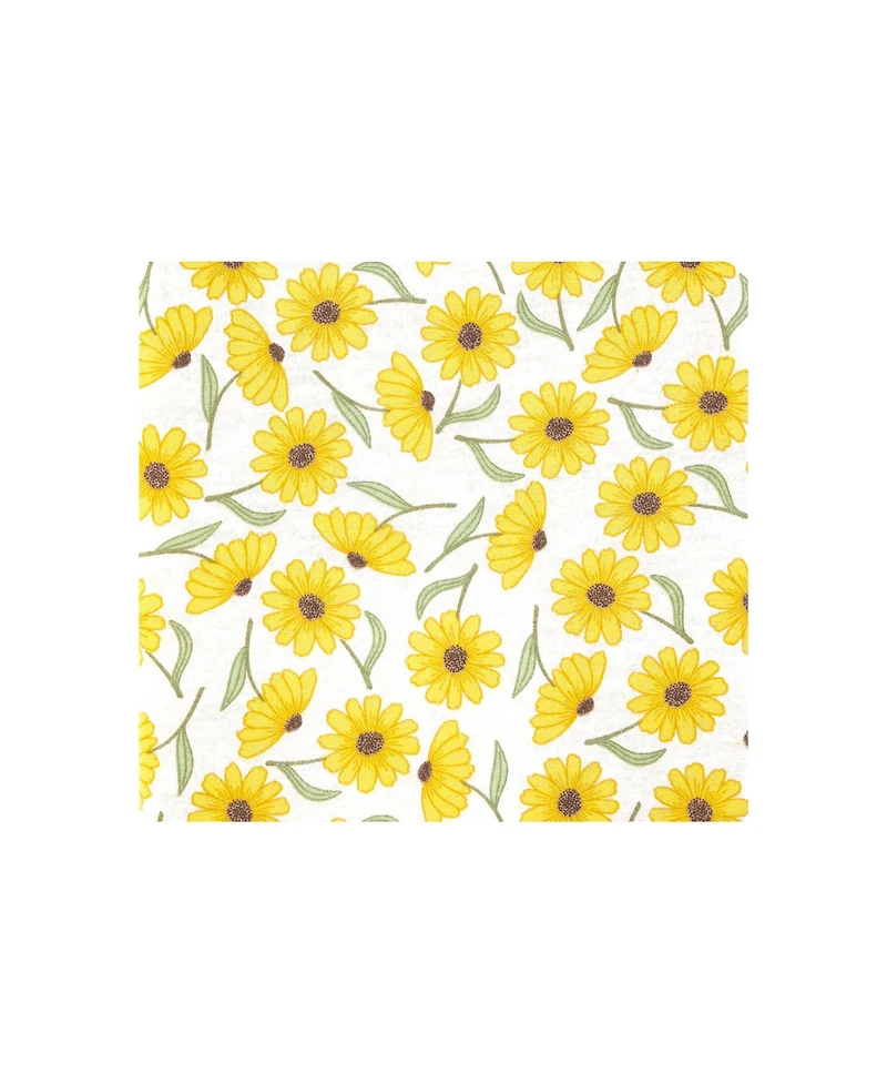 Hudson Baby Girl Cotton Poly Flannel Receiving Blankets, Yellow Daisy, One Size